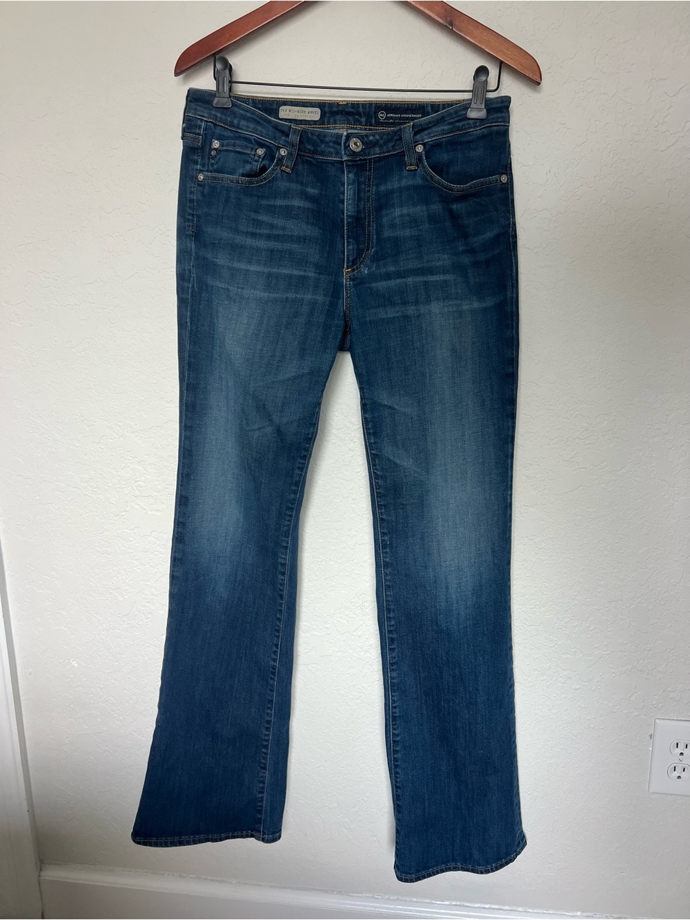 AG Adriano Goldschmied Women’s Bootcut Jeans Mid-Rise Angel Medium Wash Blue 30